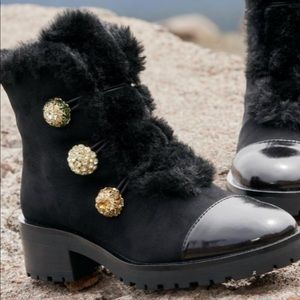 Brand new fur black booties